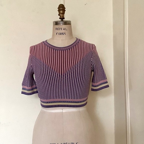 BCBG MAXAZRIA Kayla Crop Knit Top SMALL - Picture 2 of 11